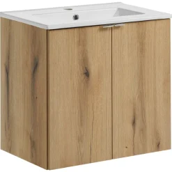 Mobile bagno sospeso 60cm 2 ante con lavabo rovere Rovery