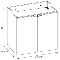 Mobile bagno sospeso 60cm 2 ante con lavabo rovere Rovery