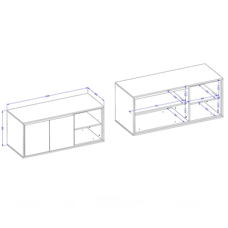 Mobile bagno sospeso 120cm 2 ante e 2 vani a giorno tortora nero Linda