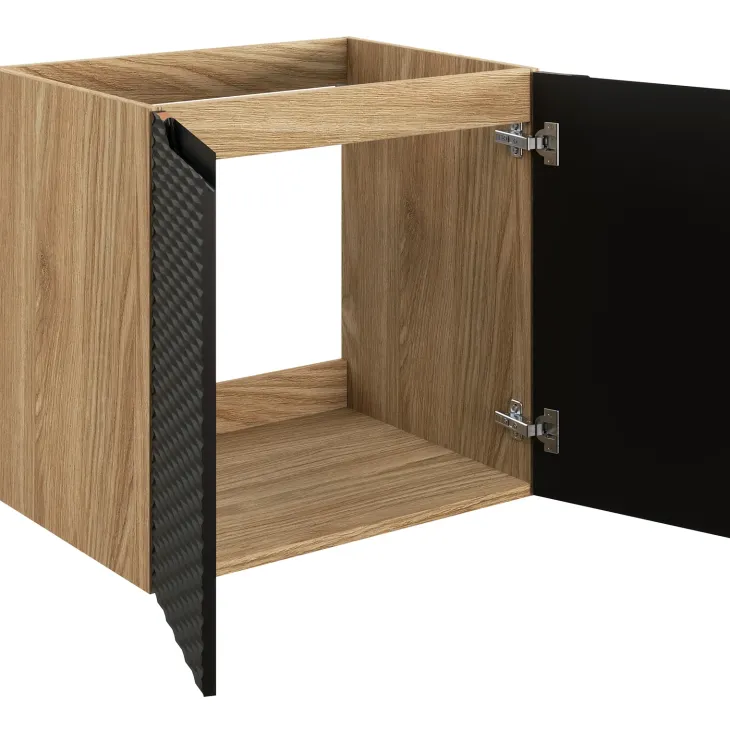 Mobile bagno sospeso 60cm 2 ante nero rovere Swim