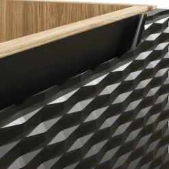 Mobile bagno sospeso 90cm 3 ante nero rovere Swim