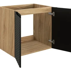 Mobile bagno sospeso 90cm 3 ante nero rovere Swim