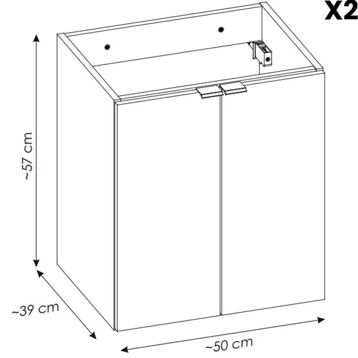Mobile bagno sospeso 100cm 4 ante rovere Rovery