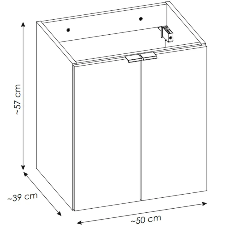 Mobile bagno sospeso 50cm 2 ante rovere Rovery