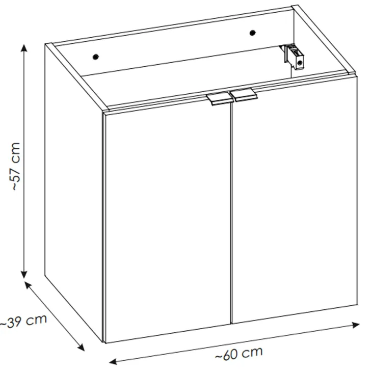 Mobile bagno sospeso 60cm 2 ante rovere Rovery