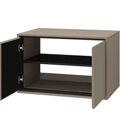 Mobile bagno sospeso 78cm 2 ante tortora nero Linda