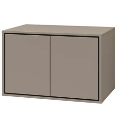 Mobile bagno sospeso 78cm 2 ante tortora nero Linda