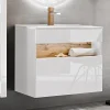 Mobile bagno sospeso 80cm bianco rovere Jachal