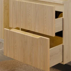 Mobile bagno sospeso 80cm cannettato 2 cassetti rovere Pretty
