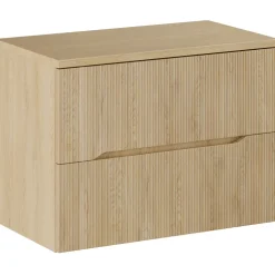 Mobile bagno sospeso 80cm cannettato 2 cassetti rovere Pretty