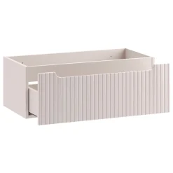 Mobile bagno sospeso 80cm cannettato 1 cassetto beige rovere Cleany