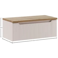 Mobile bagno sospeso 80cm cannettato 1 cassetto beige rovere Cleany