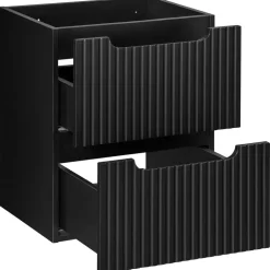 Mobile bagno sospeso 50cm cannettato 2 cassetti nero rovere Cleany