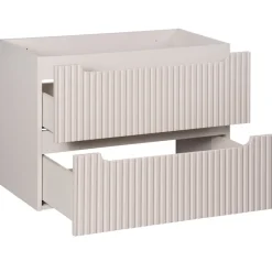 Mobile bagno sospeso 80cm cannettato con lavabo 2 cassetti beige Cleany