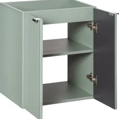 Mobile bagno sospeso 60cm cannettato con lavabo 2 ante verde salvia Greeny