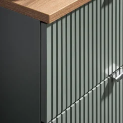 Mobile bagno sospeso 80cm cannettato 2 cassetti verde salvia rovere Greeny