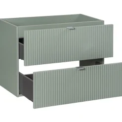 Mobile bagno sospeso 80cm cannettato con lavabo 2 cassetti verde salvia Greeny