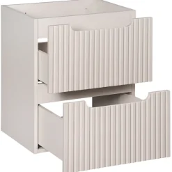 Mobile bagno sospeso 50cm cannettato con lavabo 2 cassetti beige Cleany