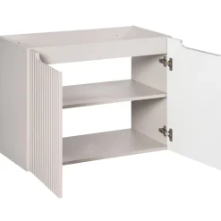 Mobile bagno sospeso 80cm cannettato 2 ante beige rovere Cleany