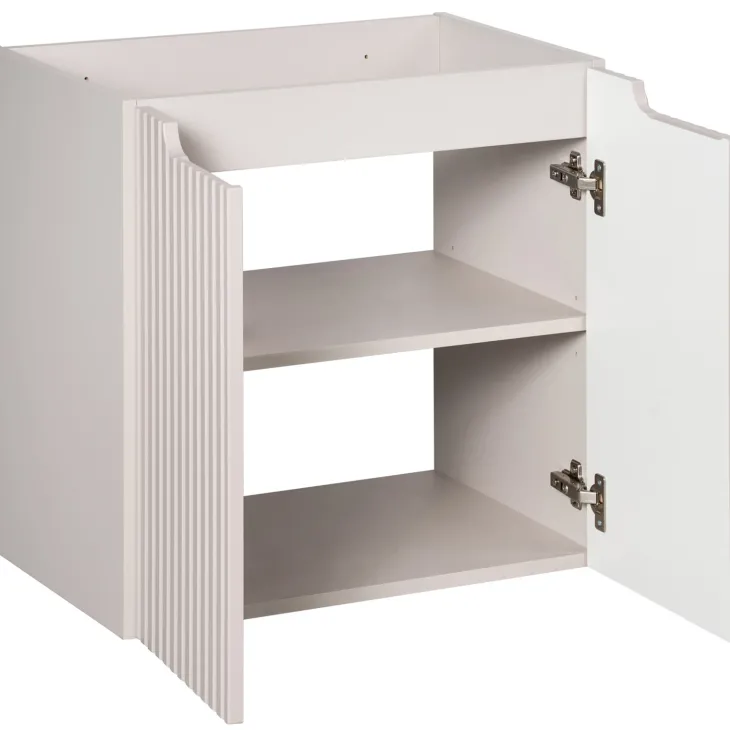 Mobile bagno sospeso 120cm cannettato 4 ante beige rovere Cleany
