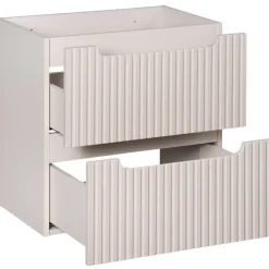 Mobile bagno sospeso 140cm cannettato 4 cassetti beige bianco Cleany