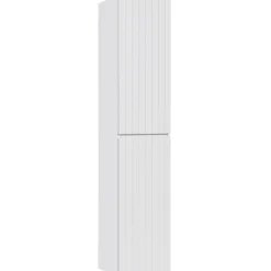 Mobile bagno sospeso 60cm cannettato con lavabo, colonna e specchio bianco Autentic