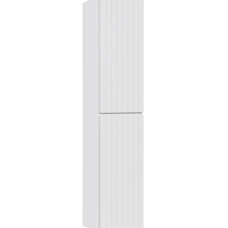Mobile bagno sospeso 60cm cannettato con lavabo, colonna e specchio bianco Autentic
