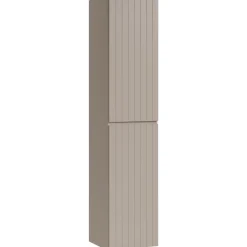 Mobile bagno sospeso 160cm cannettato con 2 lavabi, colonna e specchio beige Autentic