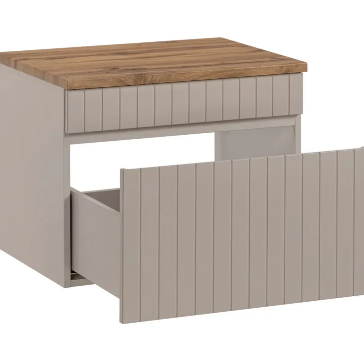 Mobile bagno sospeso 60cm cannettato 1 cassettone beige Autentic