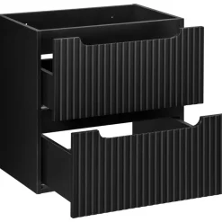 Mobile bagno sospeso 120cm cannettato 4 cassetti nero rovere Cleany
