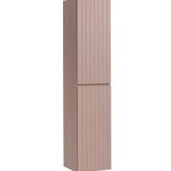 Mobile bagno sospeso 80cm cannettato con lavabo, colonna e specchio rosa Autentic