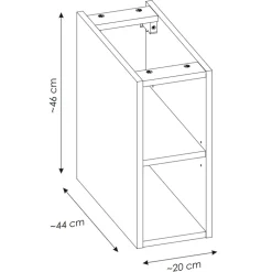 Mobile bagno sospeso 180cm cannettato 2 cassettoni bianco quercia Autentic
