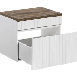 Mobile bagno sospeso 60cm cannettato 1 cassettone bianco quercia Autentic