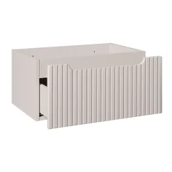 Mobile bagno sospeso 80cm cannettato con cassetto anta e vano beige rovere Cleany