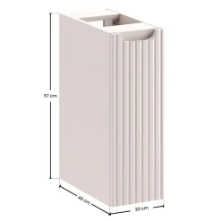 Mobile bagno sospeso 80cm cannettato con cassetto anta e vano beige rovere Cleany