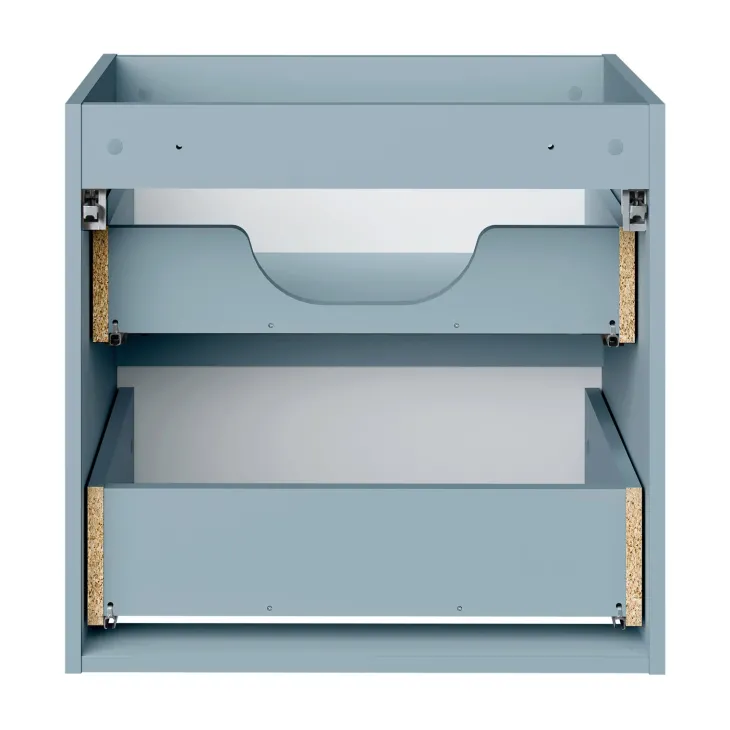 Mobile bagno sospeso 120cm cannettato 4 cassetti azzurro bianco Celestiale