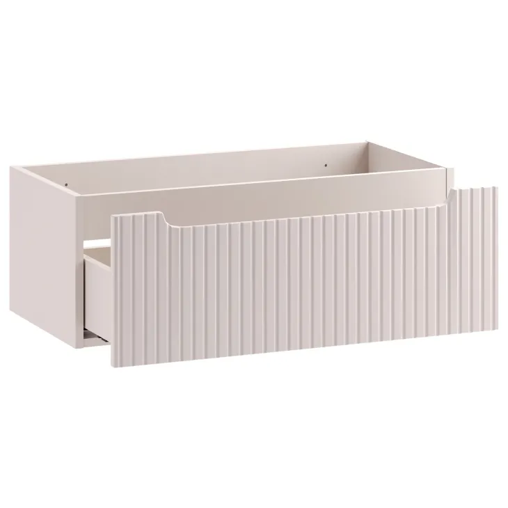 Mobile bagno sospeso 80cm cannettato 1 cassetto e vano beige rovere Cleany
