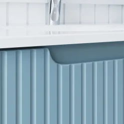 Mobile bagno sospeso 60cm cannettato con lavabo azzurro Celestiale