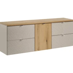 Mobile bagno sospeso 160cm 4 cassetti e portabiancheria beige cashmere Neutry