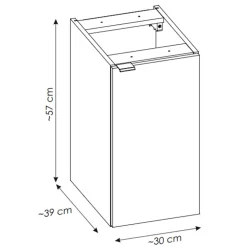 Mobile bagno sospeso 90cm 2 cassetti 1 anta rovere Rovery