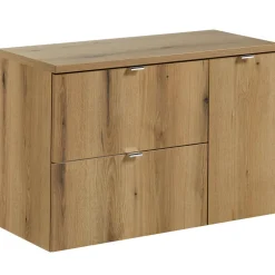 Mobile bagno sospeso 90cm 2 cassetti 1 anta rovere Rovery