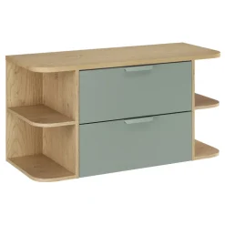 Mobile bagno sospeso 100cm 2 cassetti verde salvia rovere Speranza