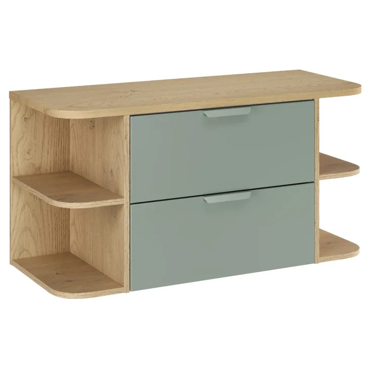 Mobile bagno sospeso 100cm 2 cassetti verde salvia rovere Speranza
