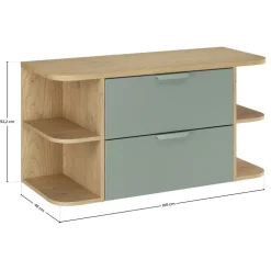 Mobile bagno sospeso 100cm 2 cassetti verde salvia rovere Speranza