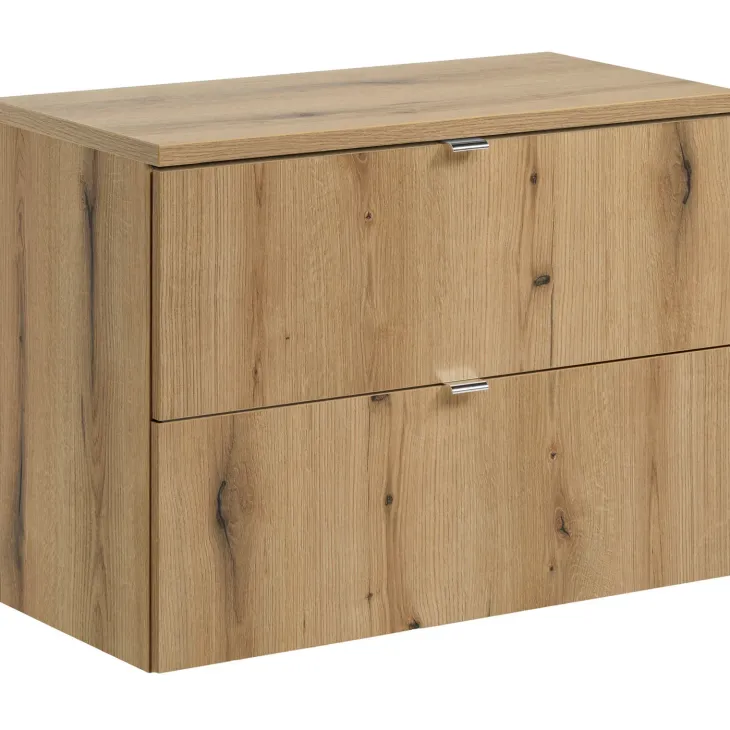 Mobile bagno sospeso 80cm 2 cassetti rovere Rovery