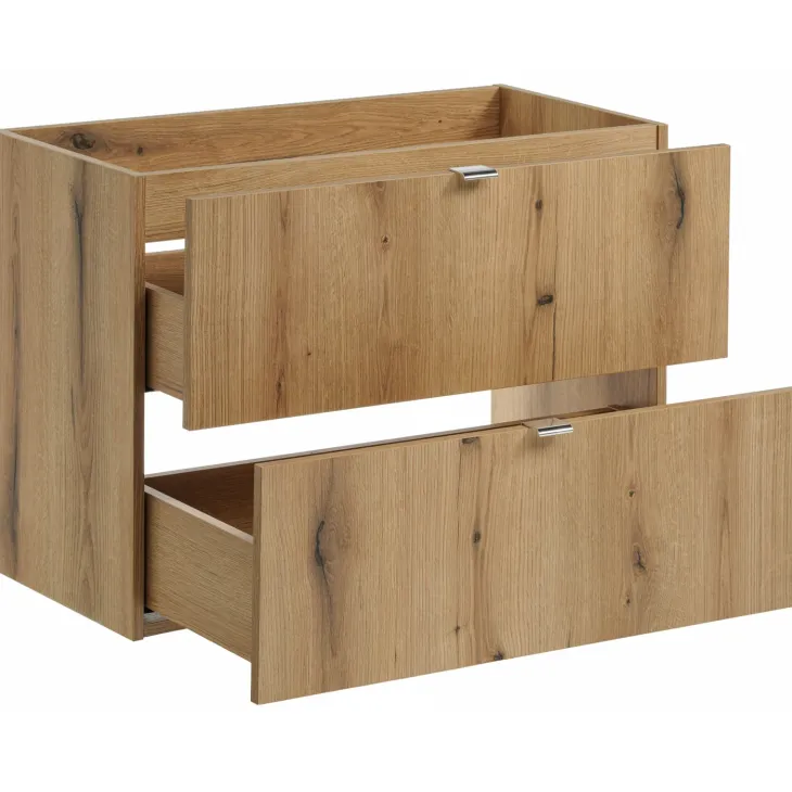Mobile bagno sospeso 80cm 2 cassetti con lavabo rovere Rovery