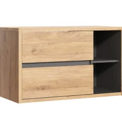 Mobile bagno sospeso 100cm 2 cassetti rovere antracite Veny