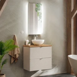 Mobile bagno sospeso 60cm 2 cassetti beige cashmere Neutry