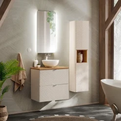 Mobile bagno sospeso 80cm 2 cassetti beige cashmere Neutry