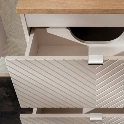 Mobile bagno sospeso 80cm 2 cassetti beige cashmere Neutry